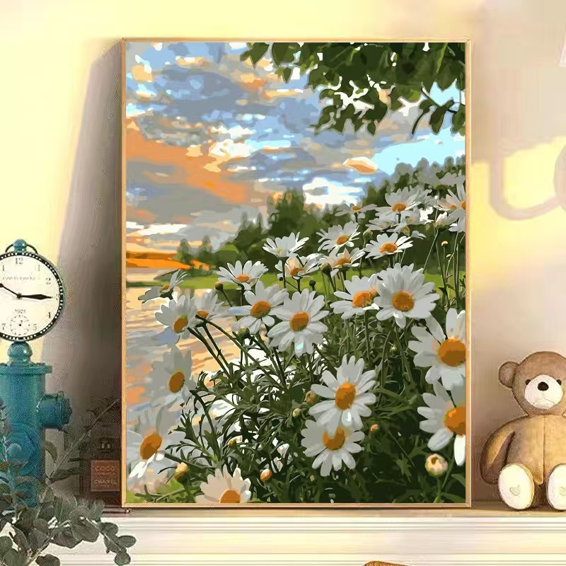 ภาพวาดสีน้ํามัน 40*50 ซม ระบายสีตามตัวเลข รูปดอกไม้ ไร้กรอบ DIY สําหรับผู้ใหญ่ ของขวัญ - รูปที่ 3