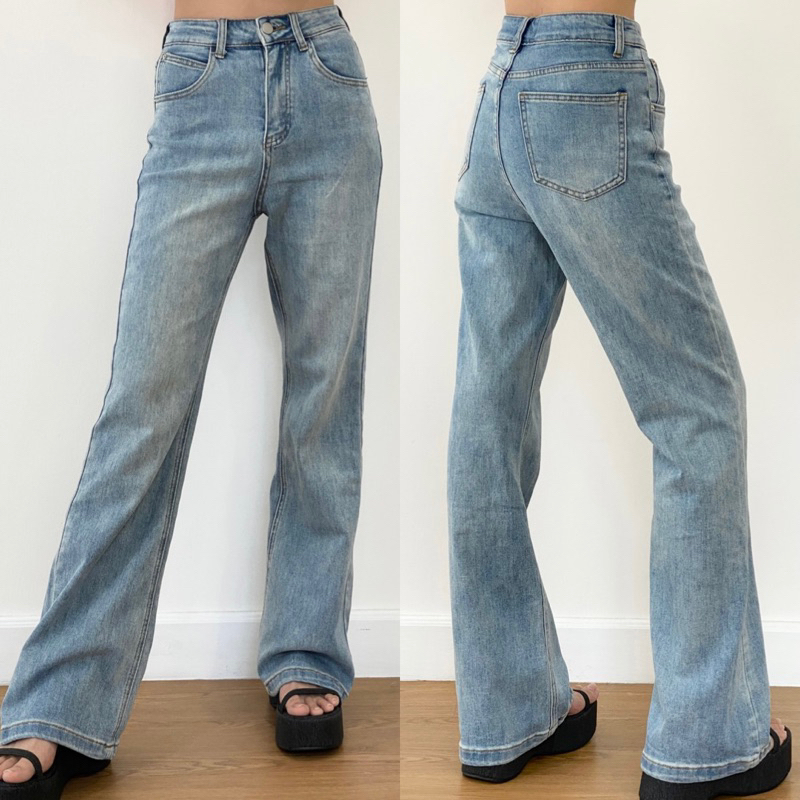 (พร้อมส่งจากกทม.) Chalinnshop (JS/M01) กางเกงยีนส์ขาม้าสีสว่าง