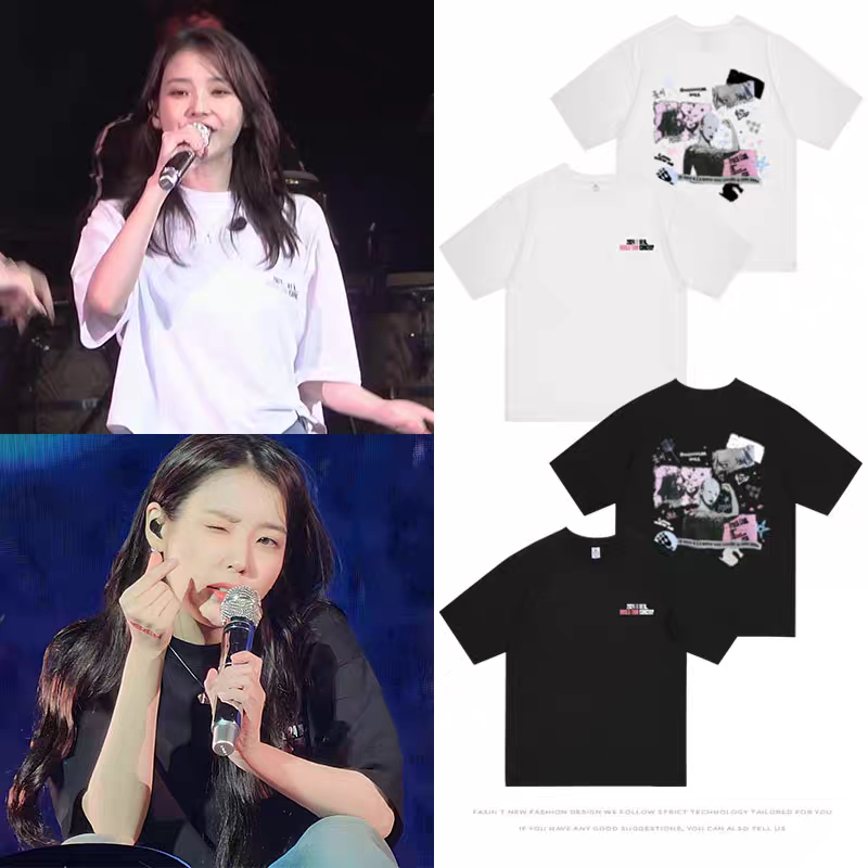 IU เสื้อยืดแขนสั้น HEREH เสื้อสกรีน S-XXXL 100%ผ้าฝ้ายแท้ ตัดเย็บดี ส่งเร็ว จัดส่งจากไทย