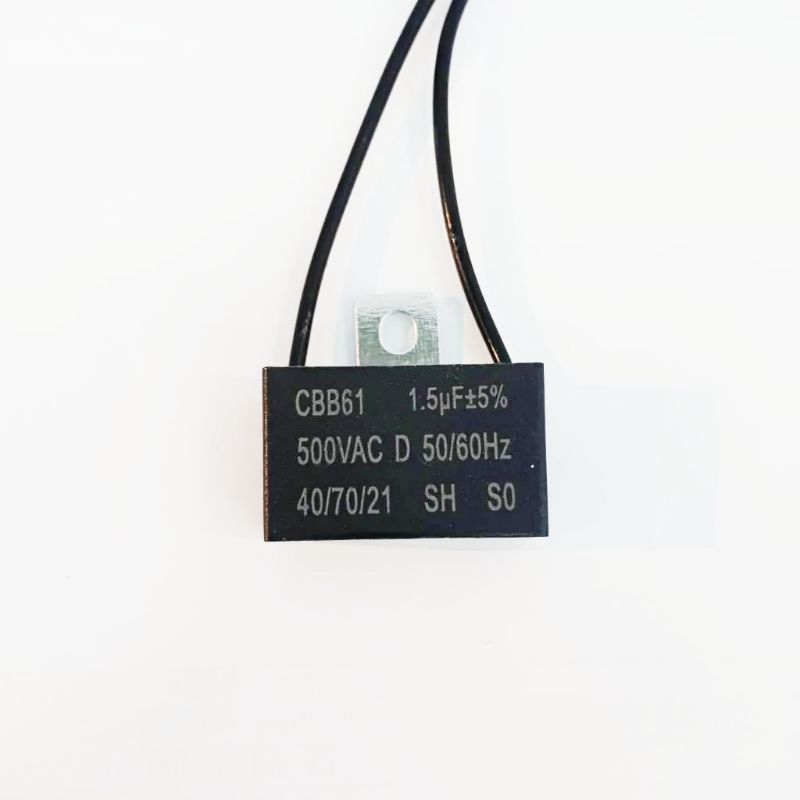 คาปาซิเตอร์พัดลม 1.5UF-500V ตัวเหลี่ยมสีดำ อมร