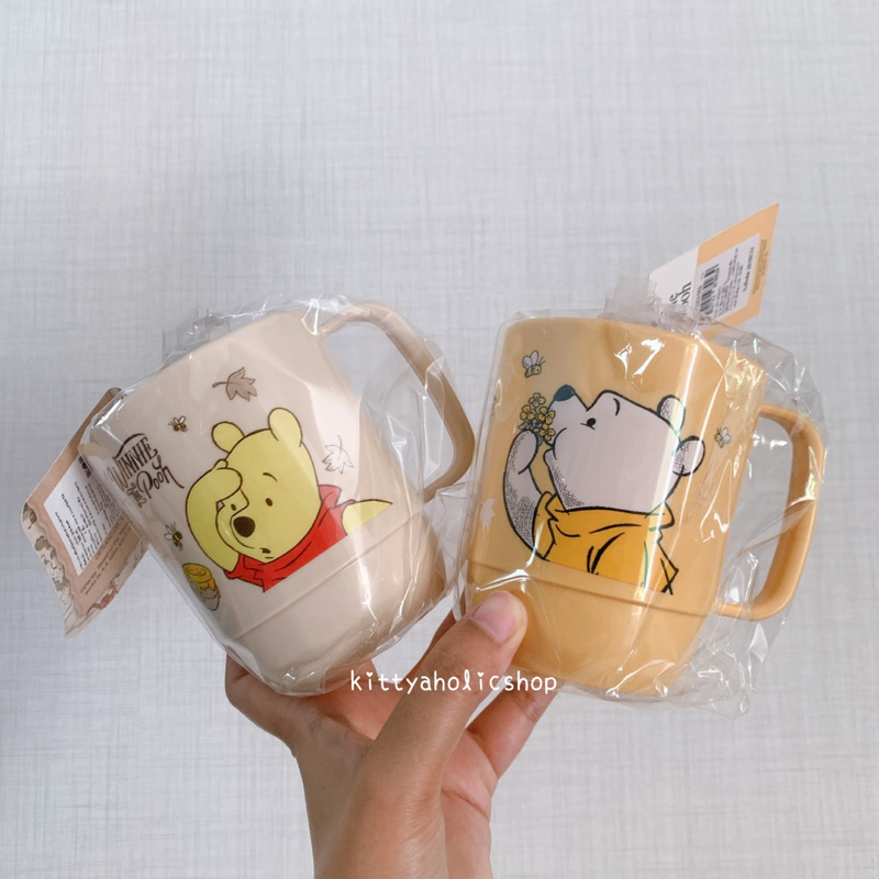 แก้วน้ำ แก้วน้ำพลาสติก แก้วน้ำพลาสติกมีหู หมีพูห์ แก้วหมีพูห์ Pooh