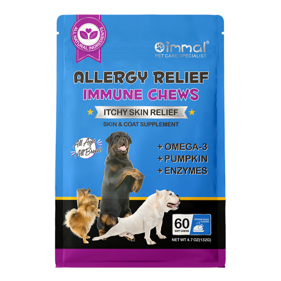 Oimmal Allergy Relief ขนมเคี้ยวบรรเทาอาการแพ้สำหรับสุนัข ลดอาการคัน ลดเกา ลดผื่นแพ้ คันแดง