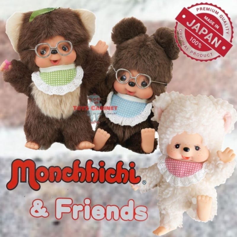 🇯🇵พร้อมส่ง นำเข้าจากญี่ปุ่น🇯🇵ตุ๊กตา Monchhichi's Friends แกะ Chamu แรคคูน Tanutanu หมี Kuma เพื่อนมอ