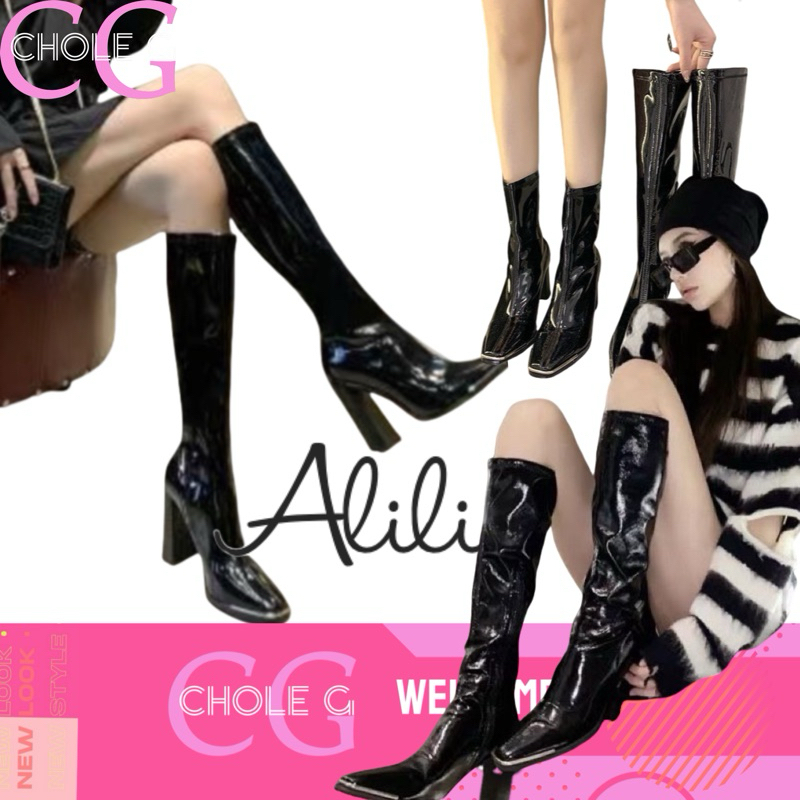 Chole G:Alili Pretty Thigh Long Boots รองเท้าบูทยาว บูทลิซ่า รองเท้าพริตตี้ size 37-42 ส้นสูง9.5 cm(SH0107)