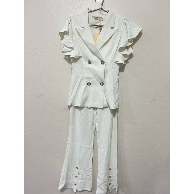 F81ชุดเซตเสื้อกางเกงขาวยาว