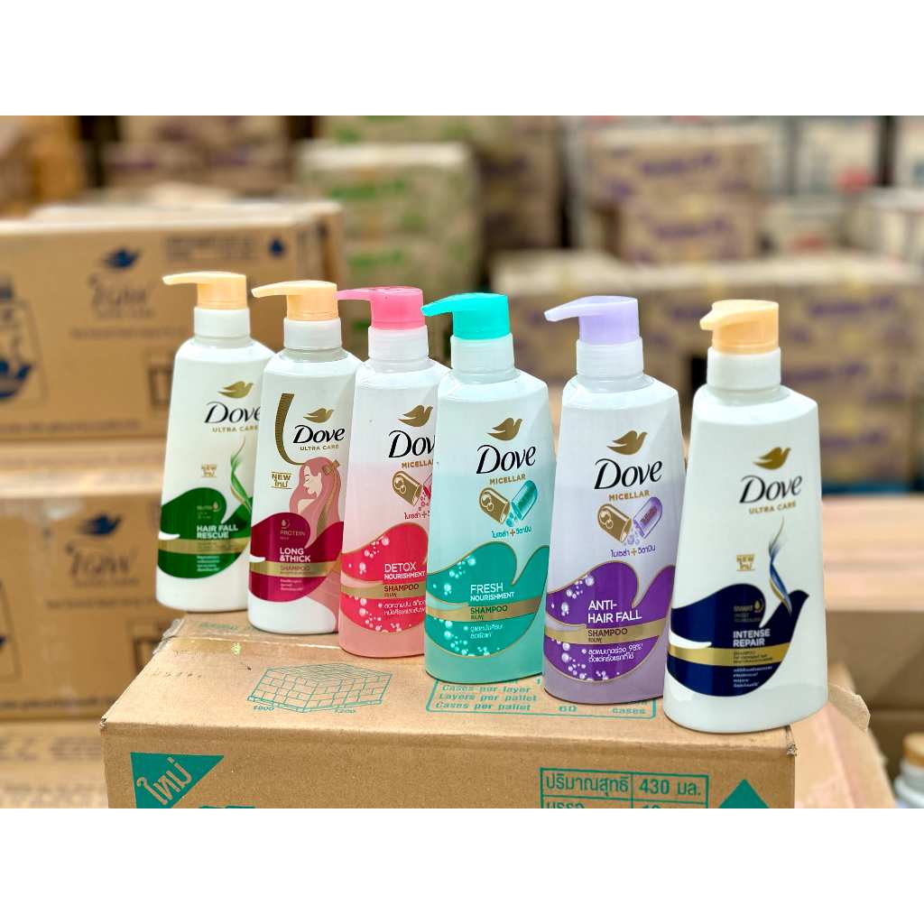 Dove แชมพูโดฟ 370-410 มล. หัวปั๊ม โฉมใหม่! ครบสี Dove Shampoo
