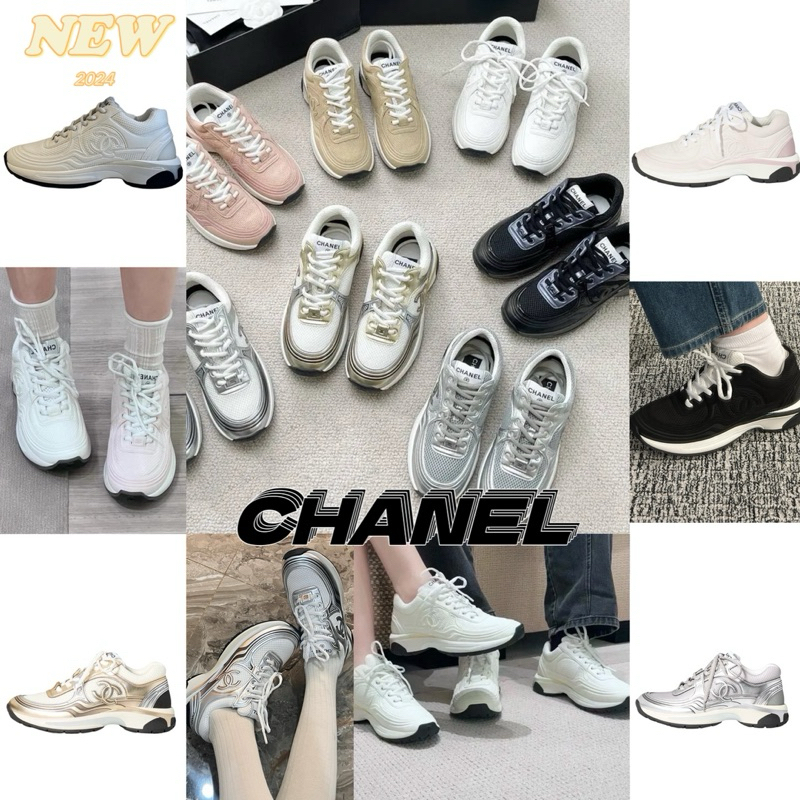 💯  รองเท้าผ้าใบลำลอง CHANEL 24SS รุ่นใหม่ของแท้