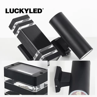 LUCKYLED IP67 โคมไฟติดผนัง E27 12W*2 ไฟประดับกลางแจ้ง ไฟ LEDกลางแจ้ง แสงอุ่น โคมไฟนอกบ้าน ไฟตกแต่ง