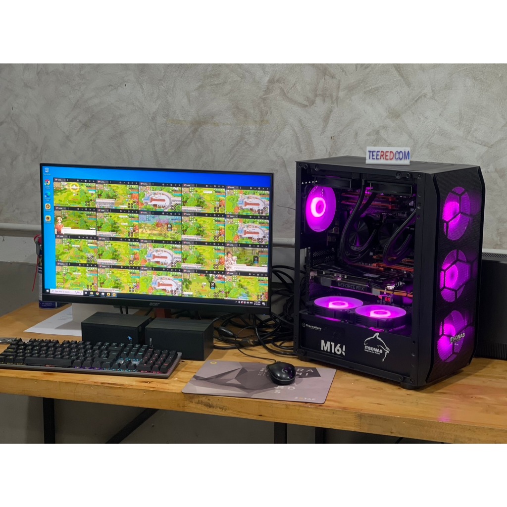 คอมประกอบ 64เทรดV4 ตัดต่อ ปล่อยบอท เล่นเกมส์ 2CPU intel xeon E5 2697AV4 32C/64T/Ram ecc32-128gb /m.2