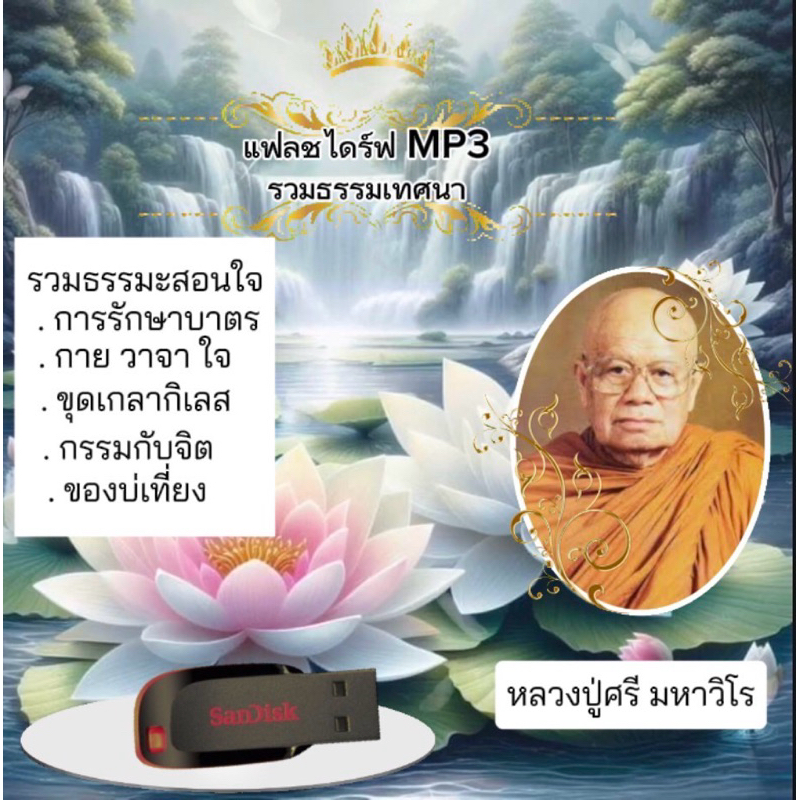 แฟลชไดร์ฟ MP3 ธรรมเทศนา หลวงปู่ศรี มหาวีโร