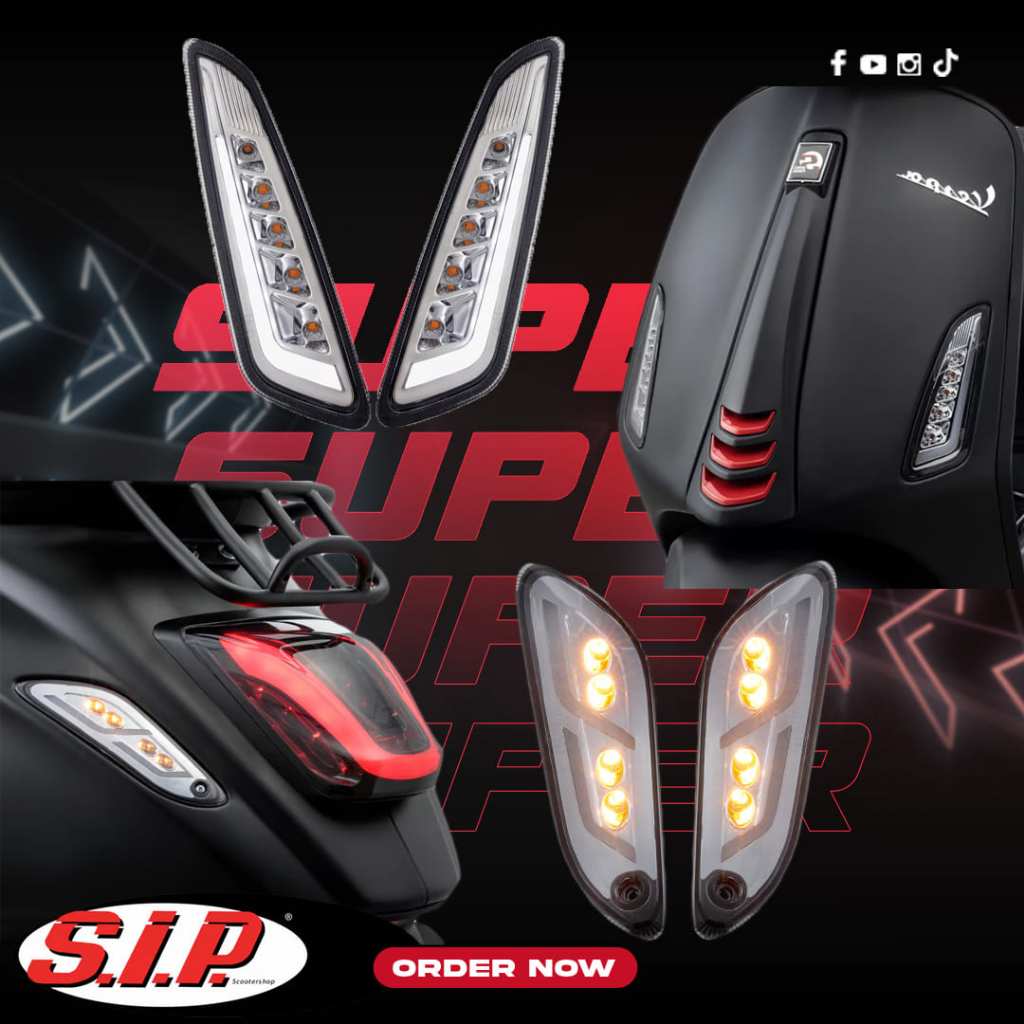 ไฟเลี้ยวหน้าหลัง SIP สี SMOKE อ่อน สำหรับ VESPA SPRINT / PRIMAVERA 125-150