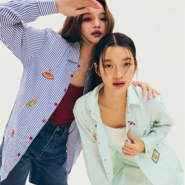 Vacanza Shirt เชิ๊ตลาย stripe เนื้อบางเบา ใส่สบาย มาพร้อมลายปัก