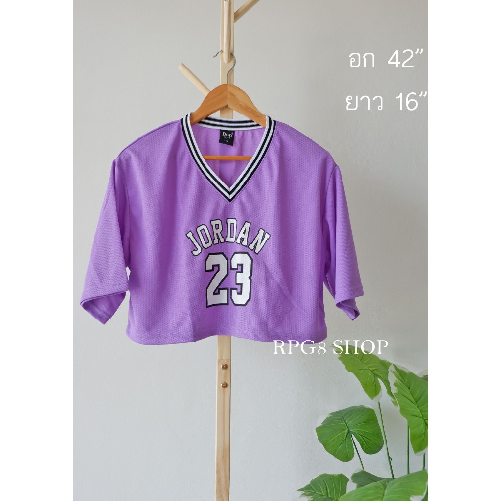 เสื้อบาสทรงครอป แขนสั้น ใส่สบาย พิมพ์ลาย