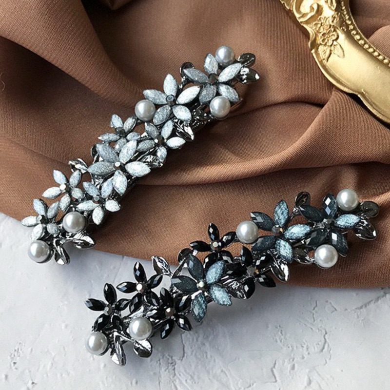SSHC008 กิ๊บสปริงติดผม กิ๊บติดผมครึ่งศีรษะ ประดับ Rhinestone วิ้งวับ
