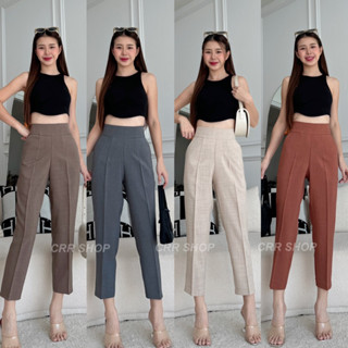 กางเกง8ส่วน ขากระบอกเล็ก ซิปหลัง ผ้าสโนว์สลาฟ(มีไซส์S-2XL)