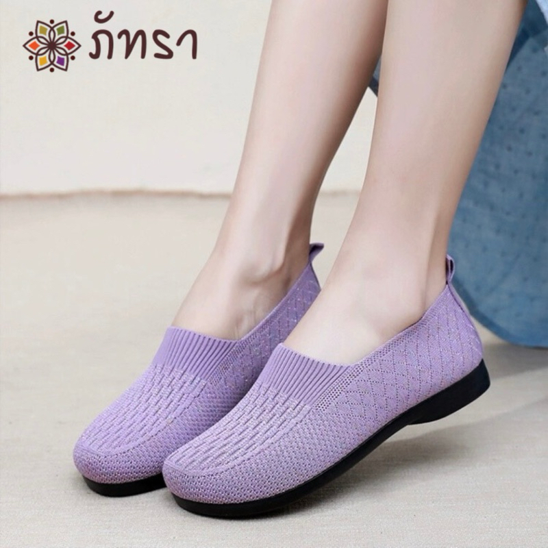 ภัทรา - รองเท้าเพื่อสุขภาพ รองเท้าผ้าใบแบบสวม รองเท้าลำลองผู้หญิง พื้นนุ่มเบามีความยืดหยุ่นเดินสบายไม่เจ็บเท้า [ SP016 ]