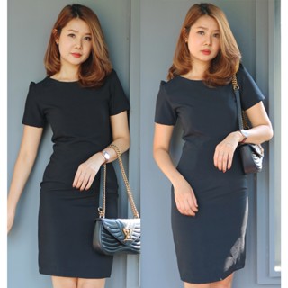 เดรสเลดี้  คอกลม แขนสั้น กระโปรงทรงสอบ ผ้าทีซีออร์แกนซ่า เดร…