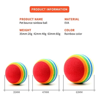 TUBI ของเล่นสัตว์เลี้ยงลูกสุนัขลูกแมวของเล่นลูกแมว Rainbow Chew Interactive Ball