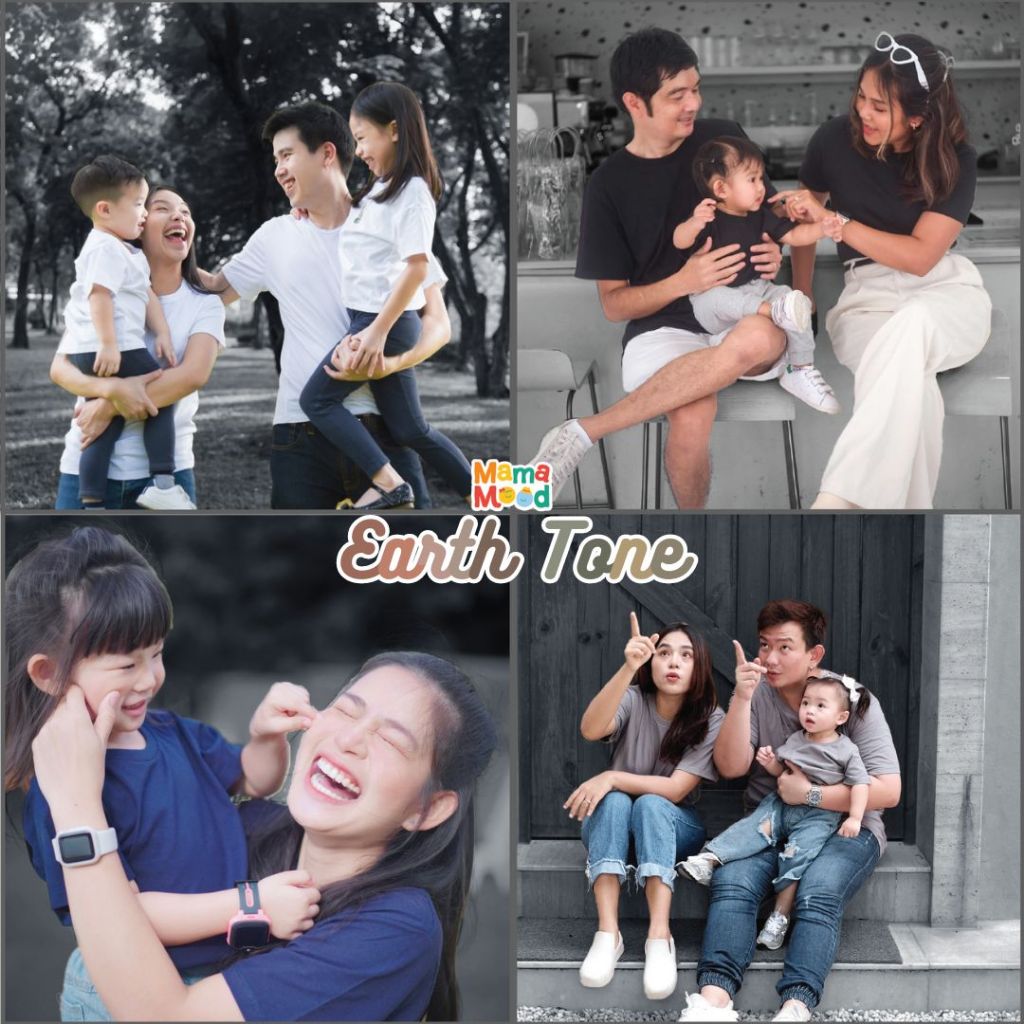 Mama Mood เสื้อยืดครอบครัว เสื้อยืดเด็ก แขนสั้น เสื้อผ้าเด็ก สีพื้น เนื้อนุ่ม ใส่สบาย ไม่ร้อน เอิร์ธโทน 01