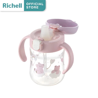 Richell(ริเชล) แก้วหัดดื่มกันสำลัก รุ่น TLI สเต็ป 1 ขนาด 200มล. หลอดกันสำลัก นอนดูดได้ Spout Cup