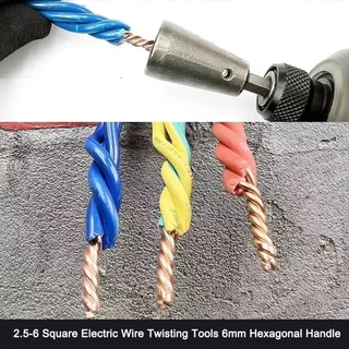 เครื่องตีเกลียวลวดขนาด 1.5-6 เหลี่ยม 6 มม. ด้ามจับสายบิดเร็วของช่างไฟฟ้าสำหรับสว่านมือ สว่านไฟฟ้า และ Kunci Pas Listrik