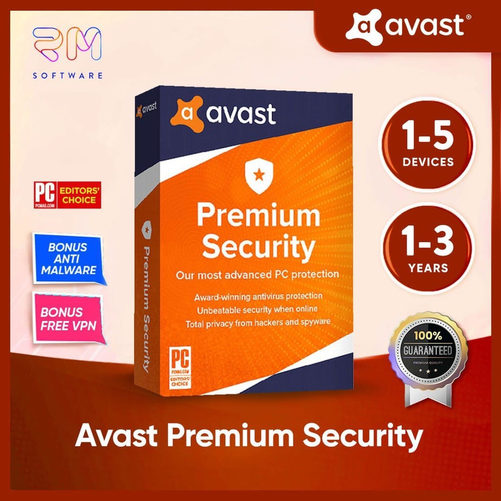 Avast Premium Security Antivirus | 1 to 3 Year | ORIGINAL | Latest Version
