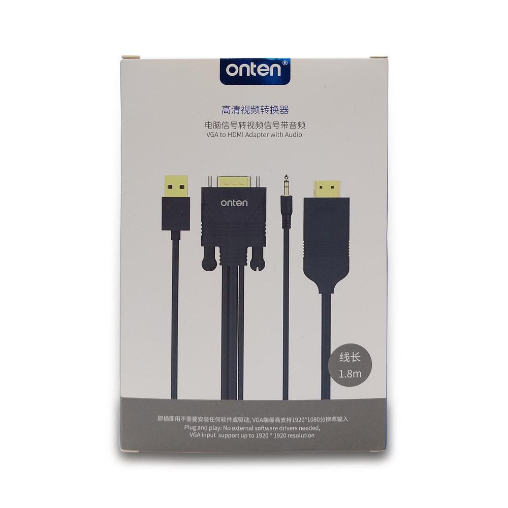 Onten HDMI to VGA Adapter Cable with Audio 1.8M/6FT รุ่น OTN-5137 (Black)