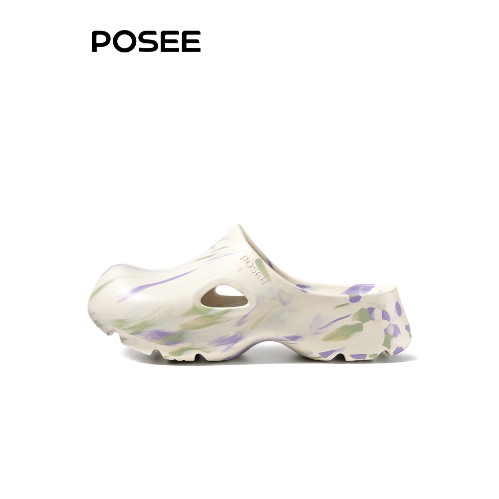 【Livestream】Posee รองเท้าหนังศิลปะสำหรับฤดูร้อน พื้นหนา กันลื่น มีรูเปิดปิดปลอดอากาศ สำหรับผู้หญิงและคู่รัก P2247522