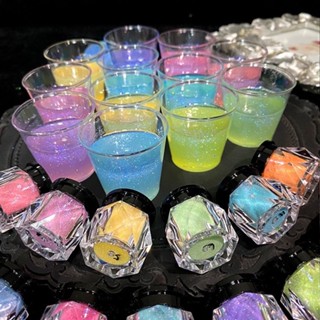 สีผสม ผงกลิสเตอร์กากเพชรคริสตัล ชิมเมอร์ สำหรับตกแต่งเล็บ,เร…