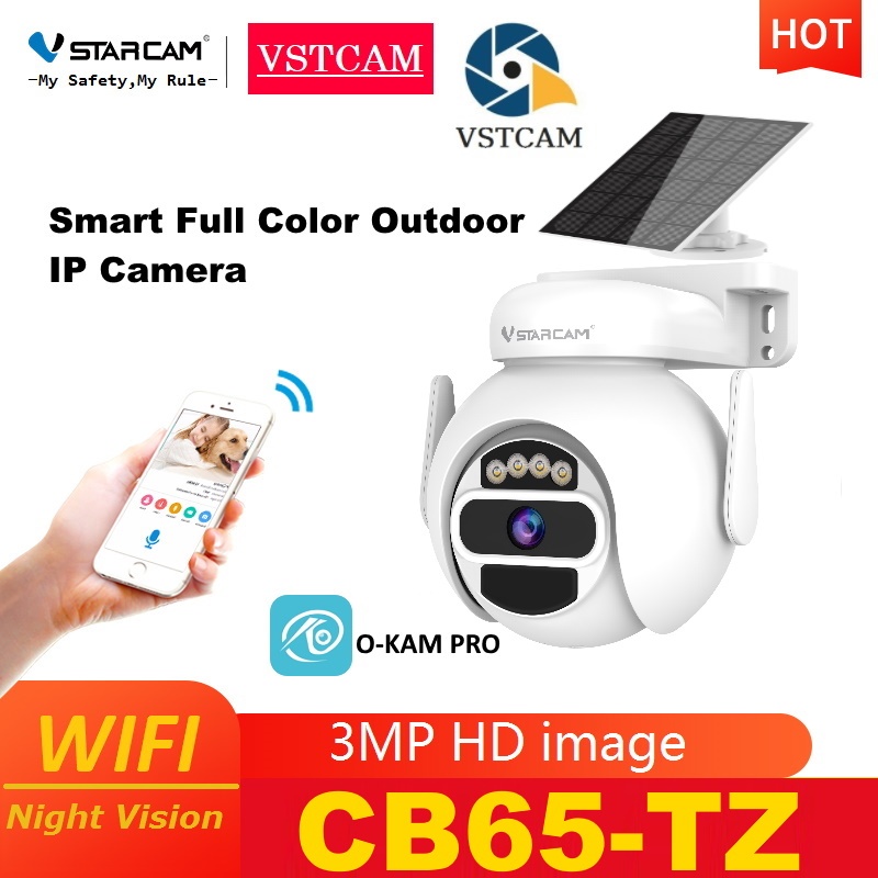 Vstarcam CB65 ใหม่ 2024 ความละเอียด 3 ล้านพิกเซล กล้องวงจรปิดไร้สาย กล้องนอกบ้าน Outdoor พร้อมแผงโซลล่าเซลล์