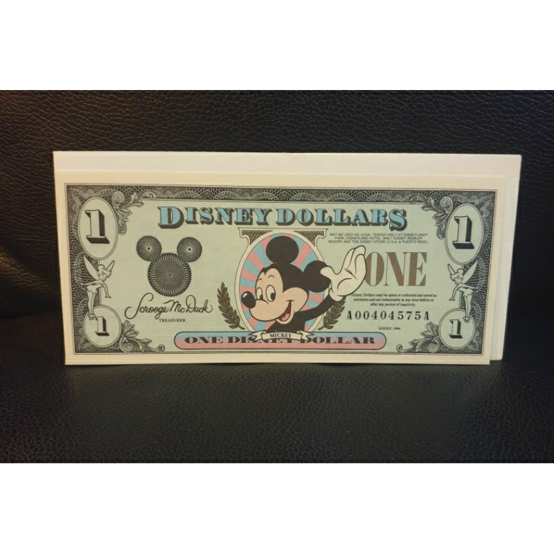 Disney Dollars (1$) Currency With Charactor