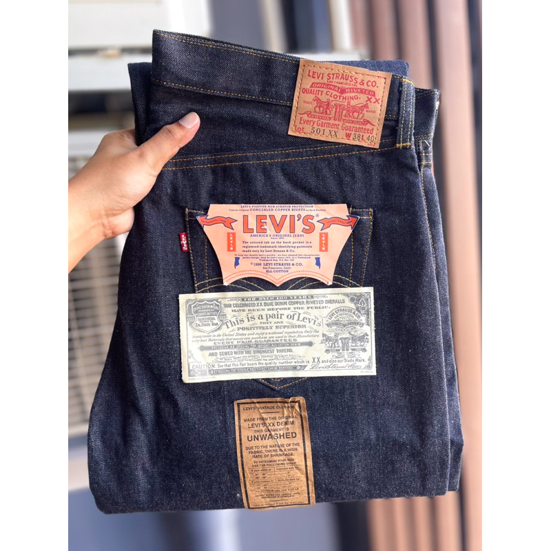 กางเกงยีนส์ Levi's LVC 1955 501xx ริมแดง กระดุม 555 Made in USA