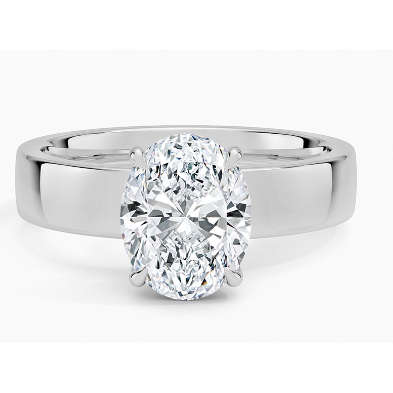 แหวนเพชร Oval 1.51 ct D VS2 Lab Grown Diamond Thick Band Ring พร้อมใบเซอร์ IGI