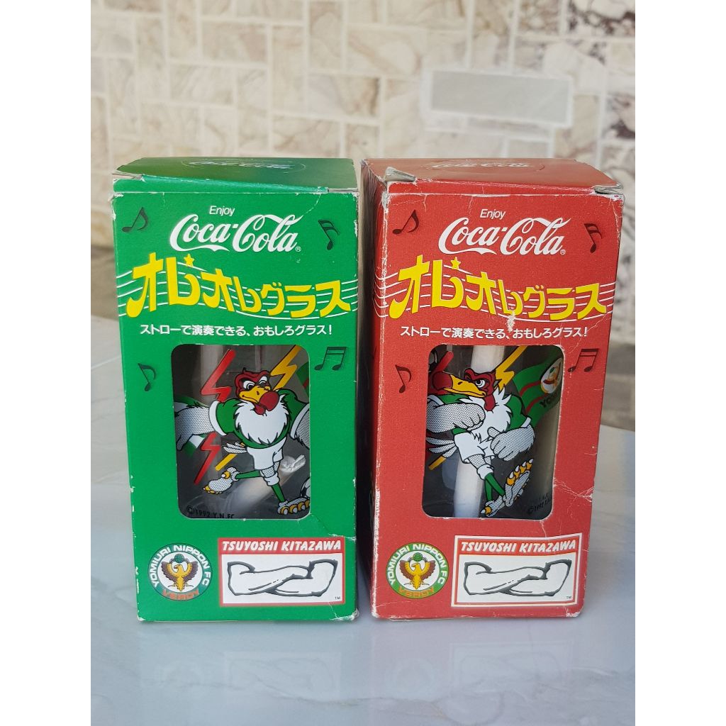 แก้ว Coca Cola 1992 World Cup Yomiuri Nippon FC Verdy Japan 2 ใบ