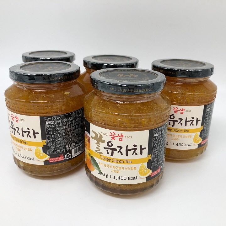 Honey Citron Tea 580g 🍊 ชา ส้มยูสุ เกาหลี ชาส้มเกาหลี 꽃샘 유자차 ชาน้ำผึ้ง