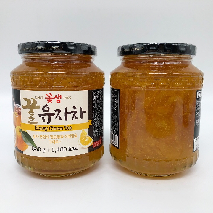 Honey Citron Tea 580g 🍊 ชา ส้มยูสุ เกาหลี ชาส้มเกาหลี 꽃샘 유자차 ชาน้ำผึ้ง