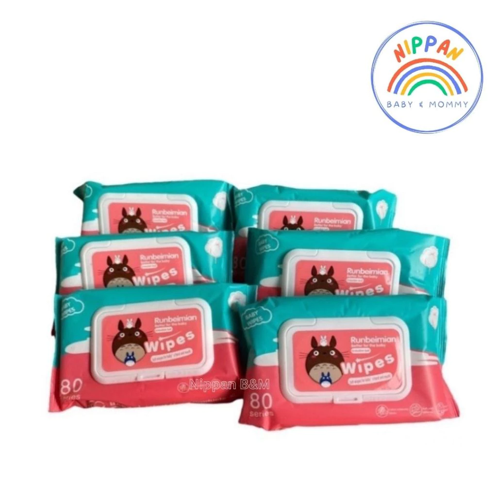 1 บาท 🐰Runbeierทิชชู่เปียก🐰ราคาถูก❕❕มีฝาปิด ผ้าเช็ดทำความสะอาดผ้าเช็ดทำความสะอาด 80 แผ่น
