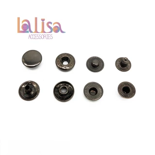กระดุมแป๊ก สแน็ปตกแต่งเสื้อผ้า 1แพ็ค10ชุด 15mm iron snap button+8050# underparts (B-3-C,8050#)