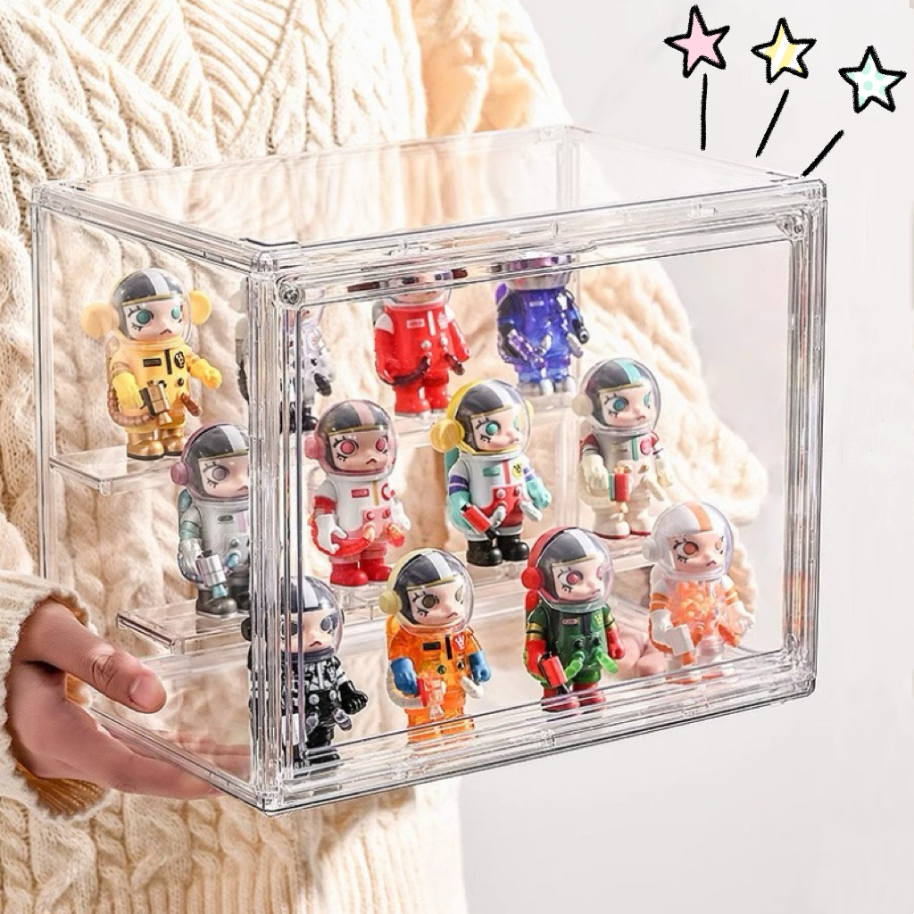 กล่องโมเดล กล่องใส่ art toy กล่อง กันหล่น กันฝุ่นได้ วางฟิกเกอร์ได้เยอะ ตู้โมเดล 3 ชั้น KKHOME