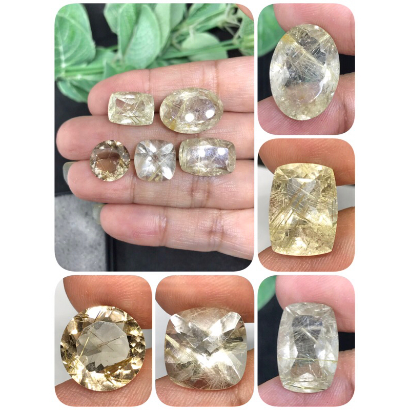 ไหมทอง/ไหมเงินเจียรเหลี่ยมเพชรและเหลี่ยมสัปปะรดสวยใสพลอยแท้ค่ะ