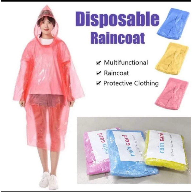 🌧เสื้อกันฝน🧥แบบใช้แล้วทิ้งพร้อมหมวก เสื้อกันฝนแบบใช้แล้วทิ้งสำหรับผู้ใหญ่ คละสี - รูปที่ 6