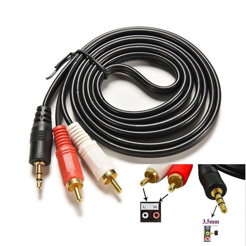 สายเสียง stereo 1ออก2 ขาวแดง 5m (ขนาด3.5 ออก RCA ผู้2หัว) ยาว 1.5เมตร