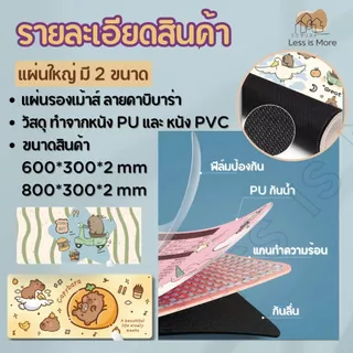 LSM พร้อมส่ง!!!! แผ่นรองเม้าส์ ที่รองเม้าส์ ลาย น้องกะปิ คาปิบารา capybara มียางกันลื่นด้านล่าง น่ารักมาก