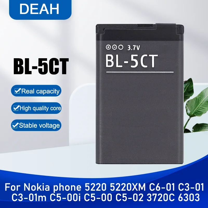 แบตเตอรี่ แท้ BL-5CT สำหรับ Nokia 5220 C5-00 C5-02 6303 C3-01 C6-01 3720 3720C 6303 bl-5ct แบตเตอรี่