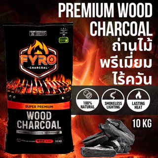 FYRO BBQ FRUIT WOOD LUMP CHARCOAL 10KG (Grade A, TOP QUALITY) ถ่านไม้บาร์บีคิวพรีเมี่ยม 10กิโลกรัม(เกรด A, คุณภาพสูงสุด)