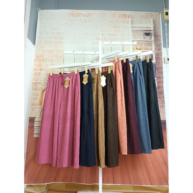 ซื้อฝากคนรับถูกใจ##กางเกงผ้าล่องลูกคลื่นขาบานเอวยางยืดมีเชือกรูดแต่งลูกปัดมีกระเป๋าคุณแม่คุณป้าคุณอาคุณย่าคุณยายชอบมาก