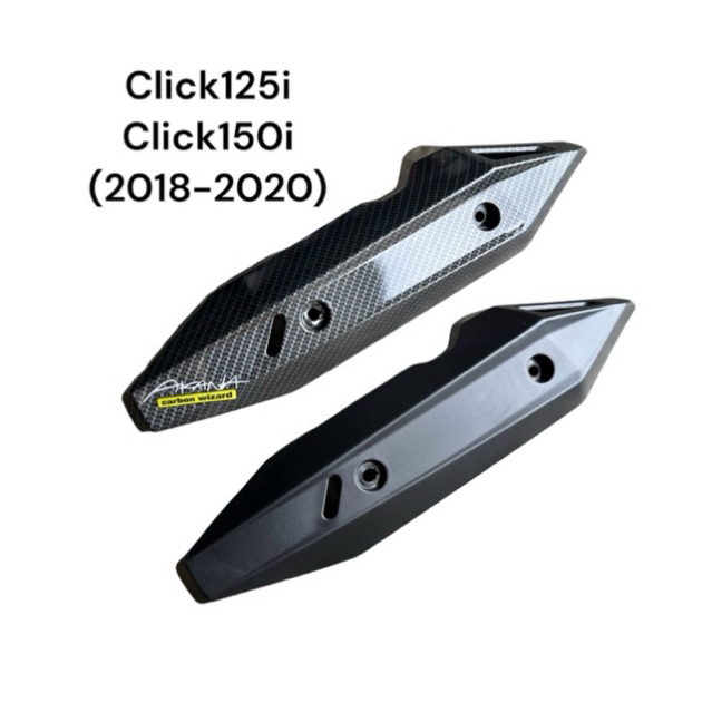 ฝาครอบท่อ Click125i, Click150i กันร้อน บังท่อ คลิก110i ดำด้าน เคฟล่า สวย แข็งแรง คุณภาพดี แถมสติ๊กเกอร์ Akana