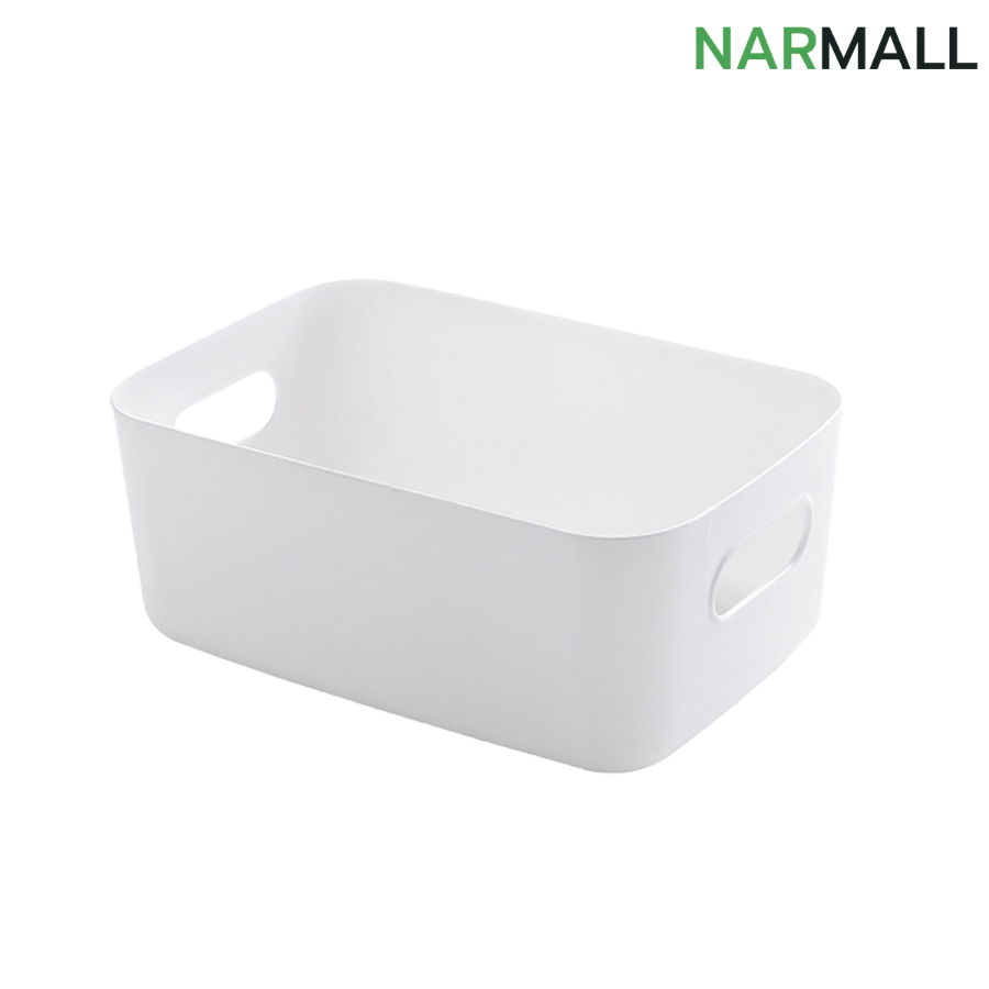 กล่องพลาสติก กล่องเครื่องสำอาง plastic storage box ที่ใส่ของ มีหูจับ เคลื่อนย้ายได้สะดวก Narmall_