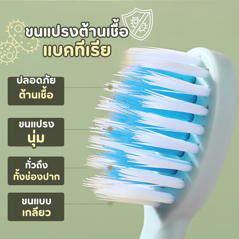 แปรงฟันไฟฟ้า สั่นด้วยความถี่เสียง ขนแปรงนุ่มและยืดหยุ่น กันน้ำได้ 100% เเถมหัวเปลี่ยนอีก 2 แบบ ราคา ถูกที่สุด ดีลบีเคเค แกลเลอรีภาพที่ 5