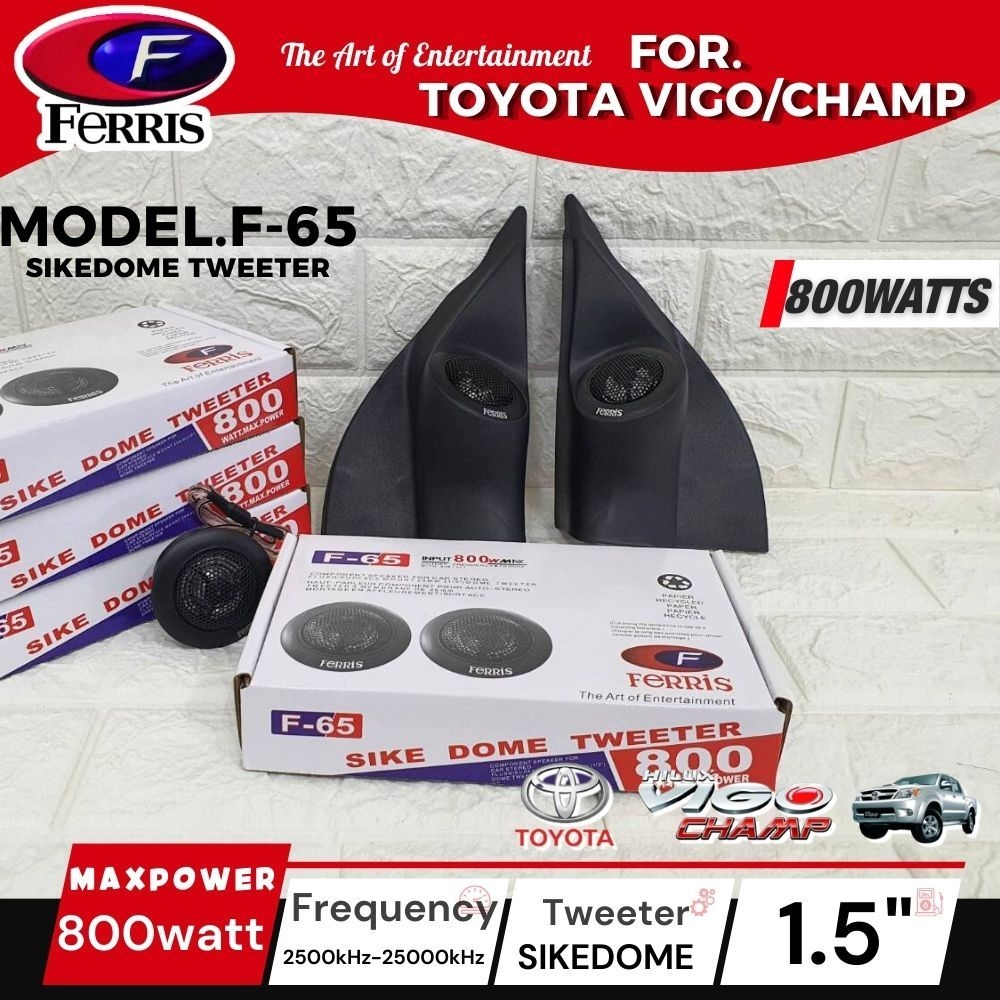!หูช้างเสียงแหลมตรงรุ่น TOYOTA HILUX VIGO / VIGO CHAMP ประกอบเข้ากับ FERRIS-FR65 ทวิตเตอร์แหลมโดม เสียงแหลม